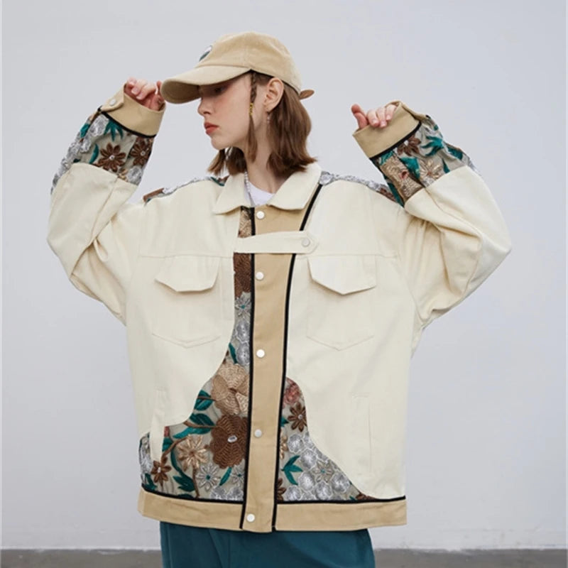 Chaqueta kimono Kiku – bordado floral, hombre – vista 5
