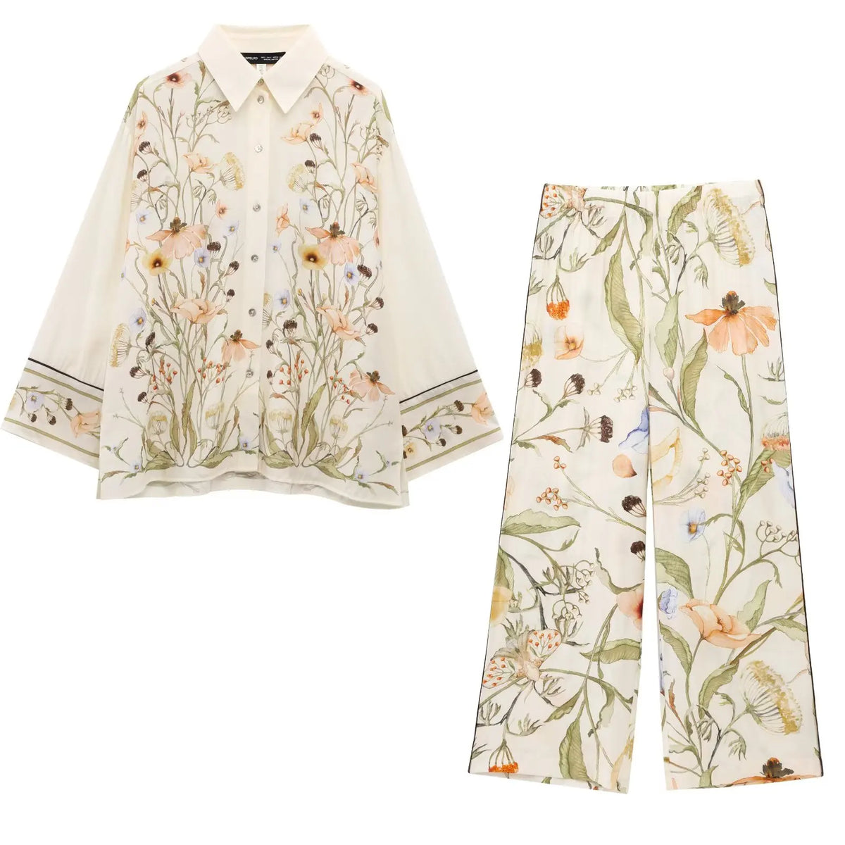 Conjunto kimono Mokuren – flores, crudo – vista 7